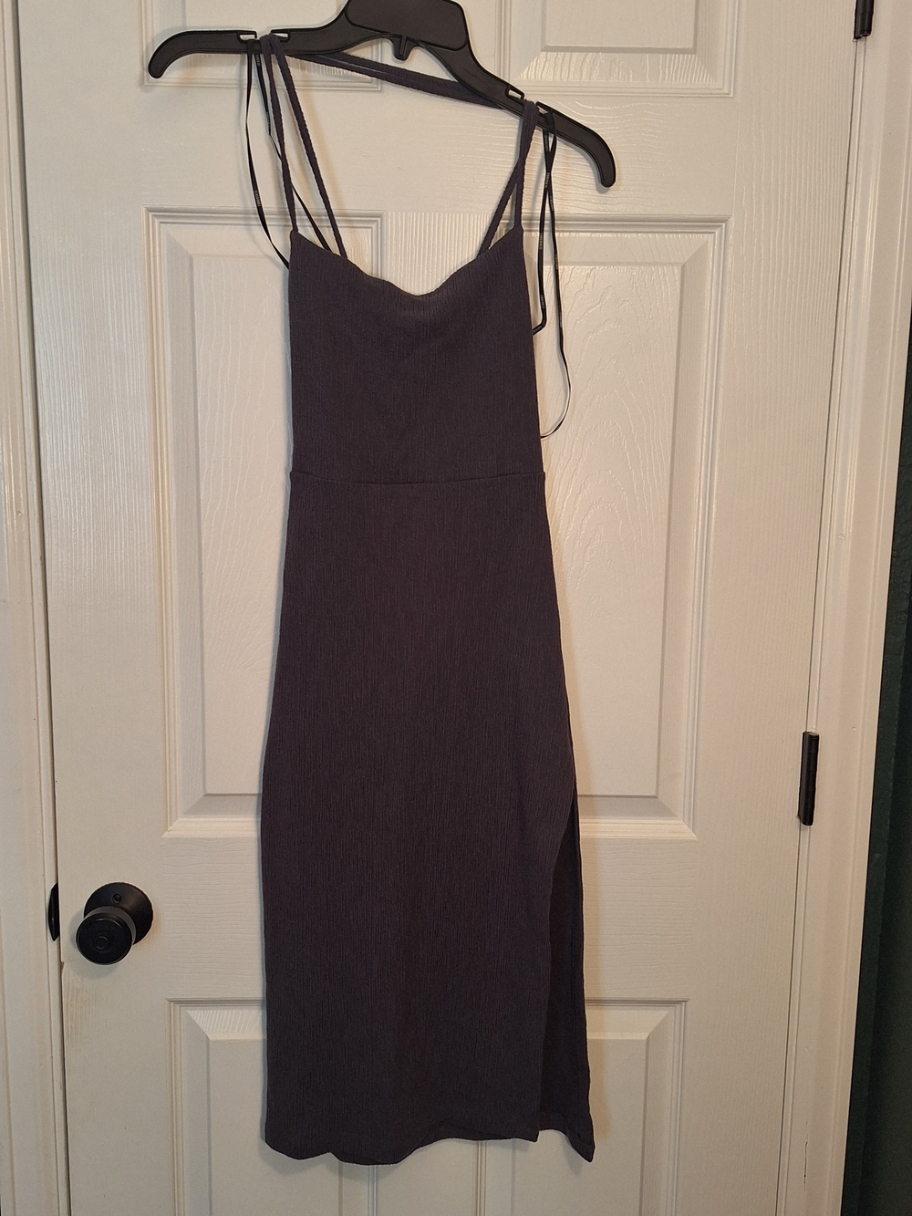 Forever 21 Charcoal Slip Midi Dress with Tie Straps